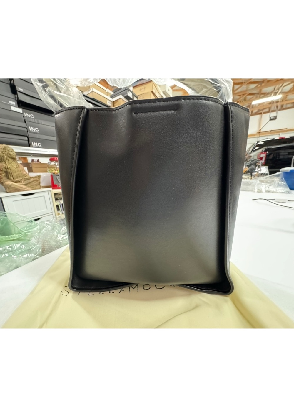 Stella McCartney Black Faux Leather Logo Square Crossbody Bag NEW - Picture 3 of 9